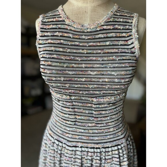 CHANEL Multicolor Striped Sleeveless Knit Dress, Size 34 Italy - Picture 1 of 15
